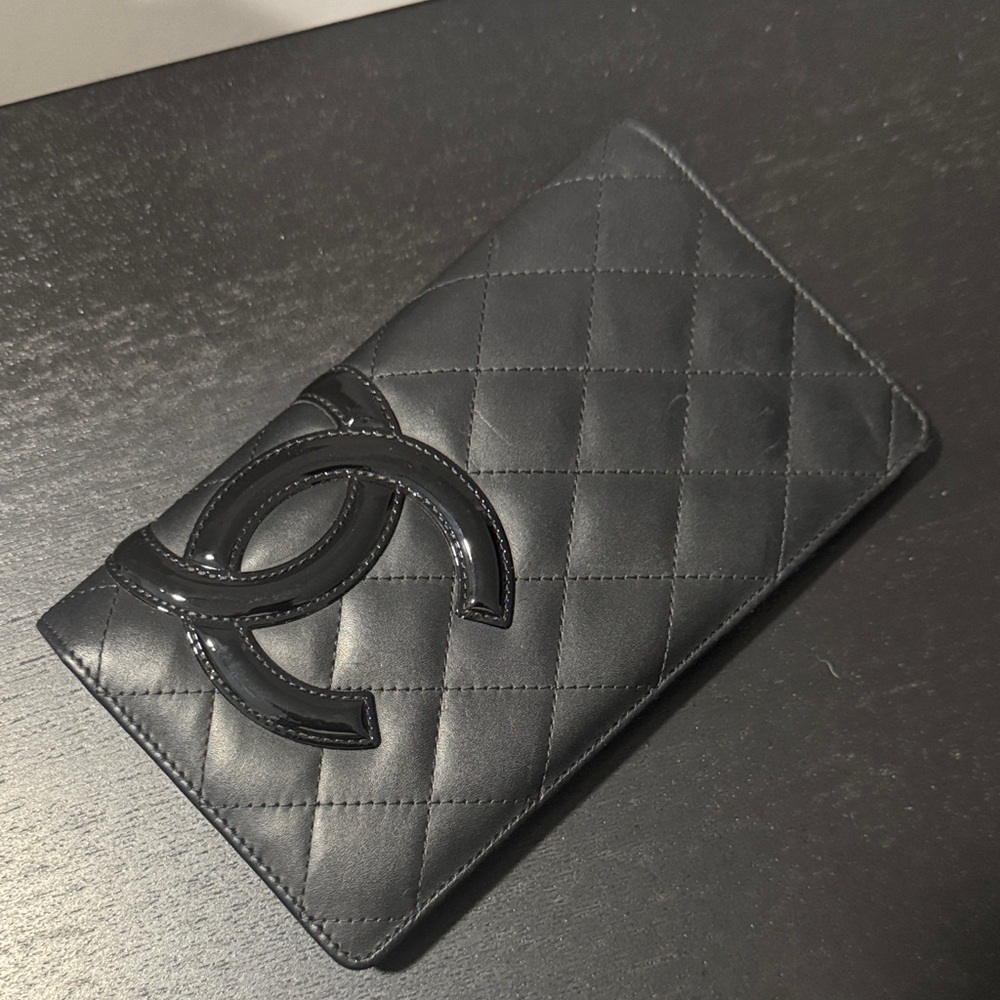 Chanel Black Quilted Leather Wallet